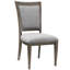 2 chaises d'appoint brun-gris, conception transitionnelle, dossier rembourré en tissu, structure en bois, finition bois flottant, H 20,5 po x 26 po, H 40 po, dimensions de salle à manger, hauteur de poids de 250 lb