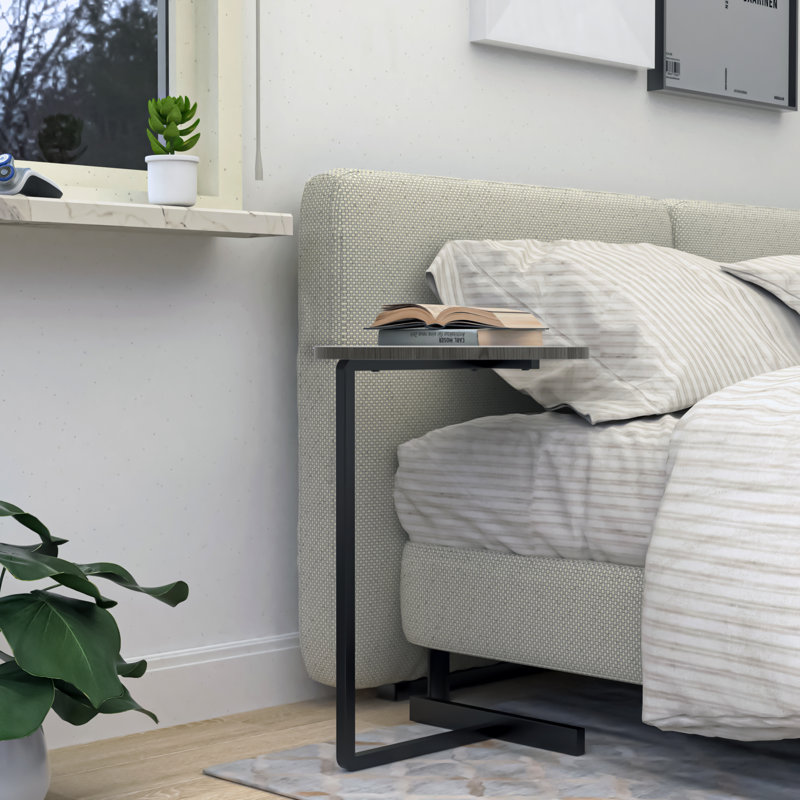 Table d'appoint, table de chevet/canapé avec panier de rangement, support portatif pour ordinateur portable