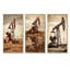 Moderne moderne, champ de forage en sépia, ensemble de 3 impressions sur toile-920718337-920718336