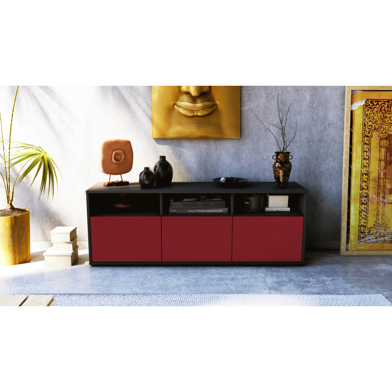 Wylie TV Stand, Red / Matte Anthracite