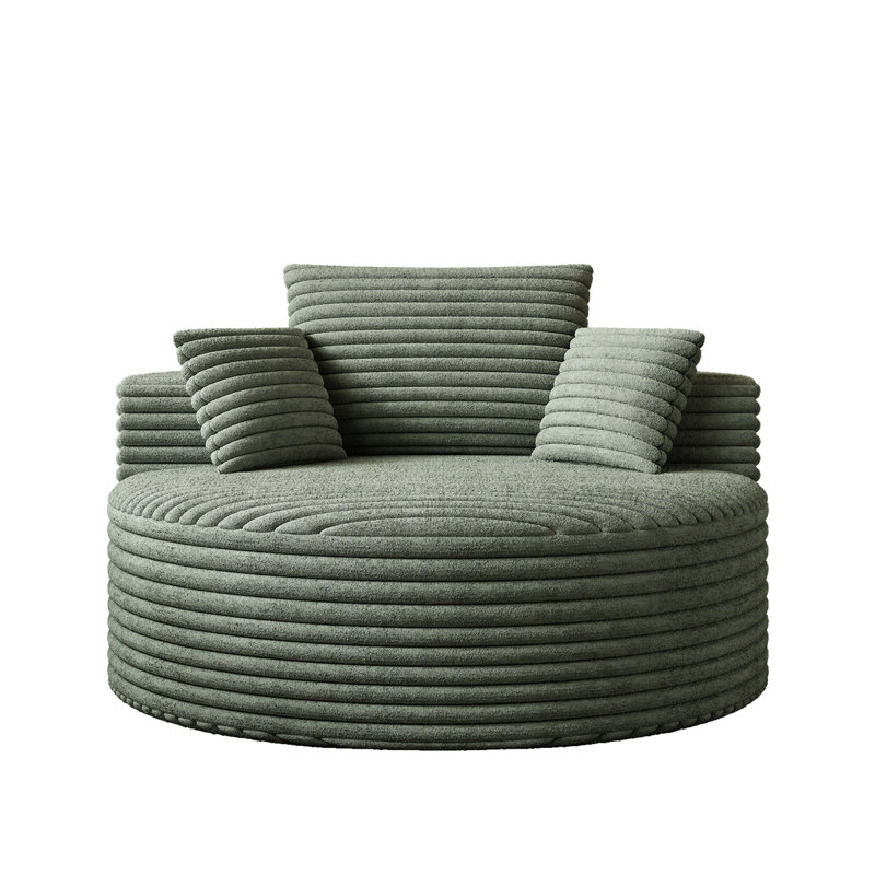 Canapé-lit simple en velours côtelé de 50 po de hauteur, sans assemblage requis, fauteuil moelleux moderne (pas une chaise pivotante)