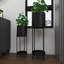 Marlee 2 Piece Metal Indoor Outdoor Planter with Lower Shelf and Removable Stand Set