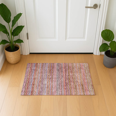 Premium Machine Washable Mayfield AMF2155 Striped Rug