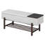 Banc de rangement rembourré Farmhouse avec compartiment caché, banc d'entrée moderne pour le salon, l'entrée et les couloirs (espresso)-2125646681
