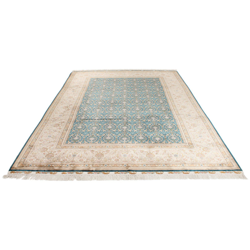 Tapis turc bleu et ivoire 7 x 7 x 7