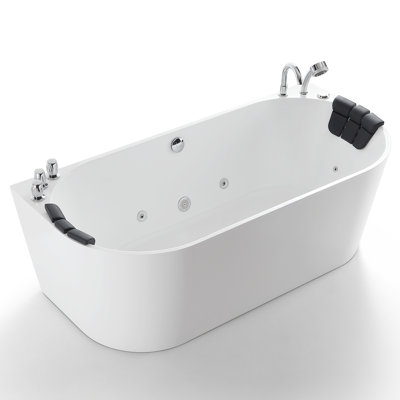 Baignoire tourbillon autoportante en acrylique avec robinet 59 po. X 29,5 po.