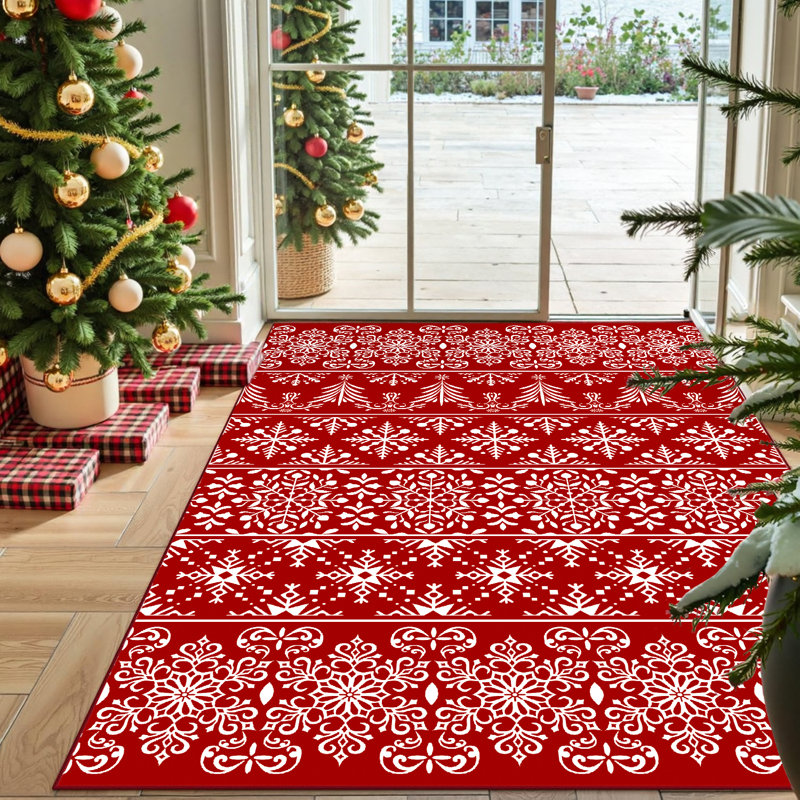 Tapis décoratif lavable avec envers antidérapant Kikumi Christmas, Rectangle 5 pi x 7 pi