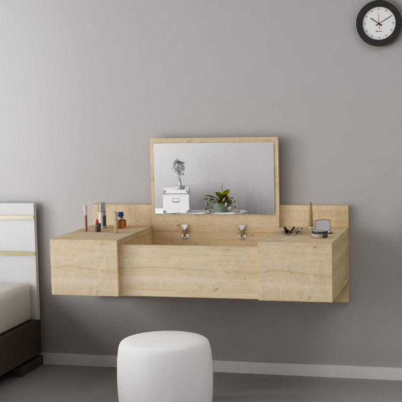 Amaia Dressing Table with Mirror, Natural