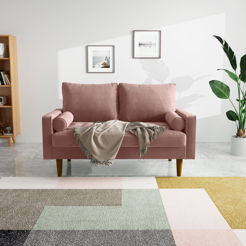 Masterson Loveseat Sofa, 58" Love Seat for Small Spaces,Spring Cushions,Easy Assembly Sofa Couch w/Throw Pillow for Bedroom Living Room