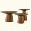 Table d'appoint ronde en bois avec table basse et base piédestal