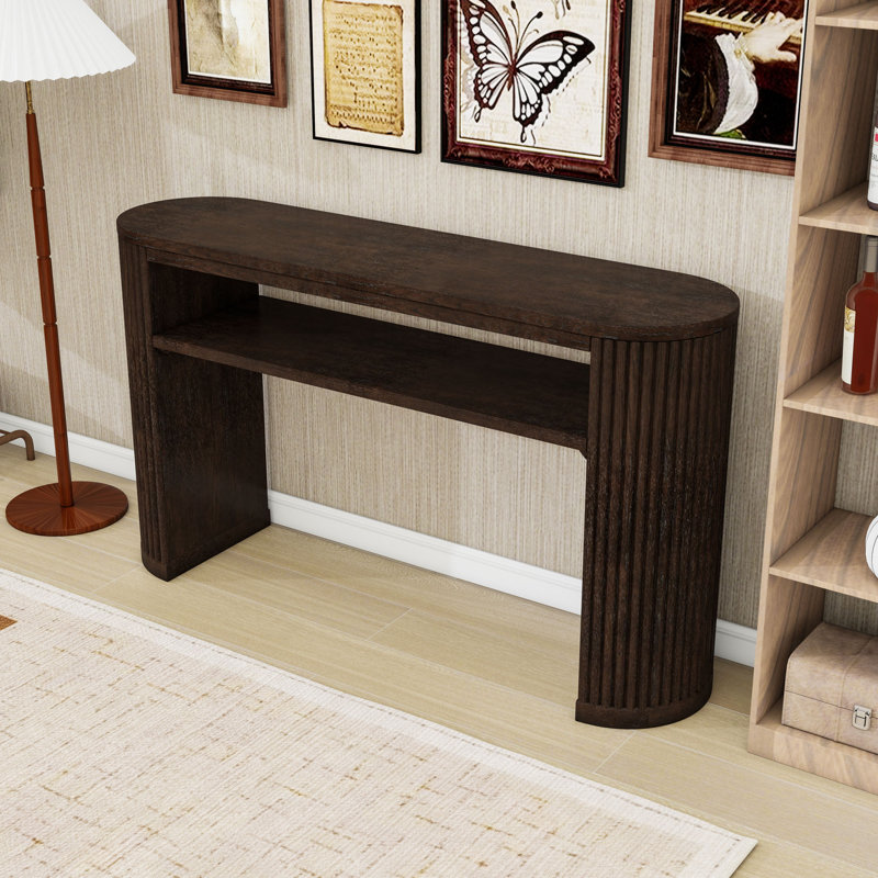 Console en bois avec tablette ouverte, Espresso