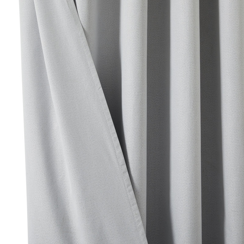 Linen Blend Blackout Curtain Panel Pair, 228cm Width x 228cm Drop, Silver