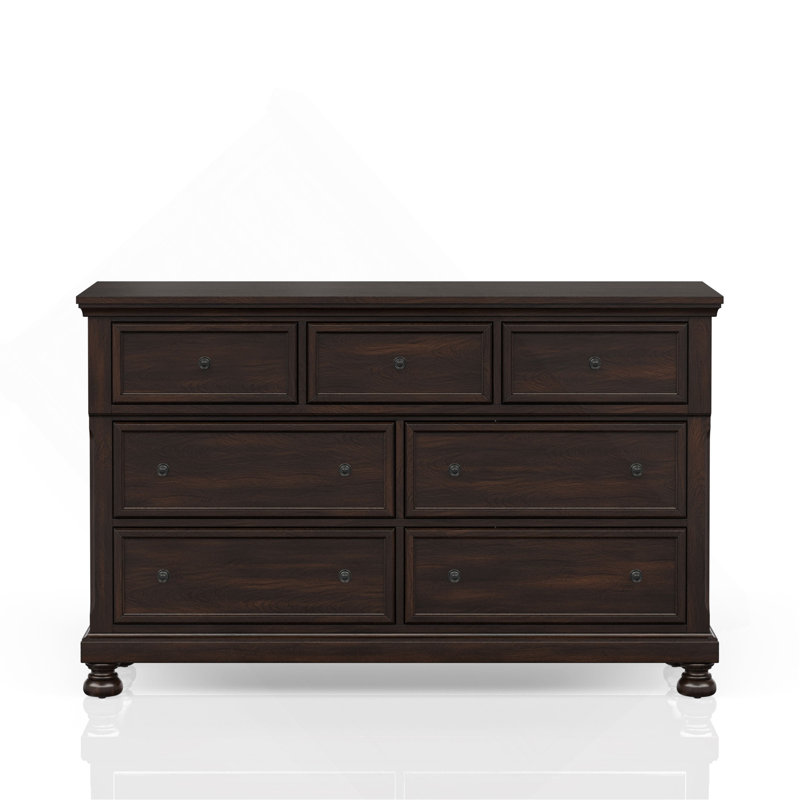 Commode sept tiroirs cerisier foncé, Cerisier