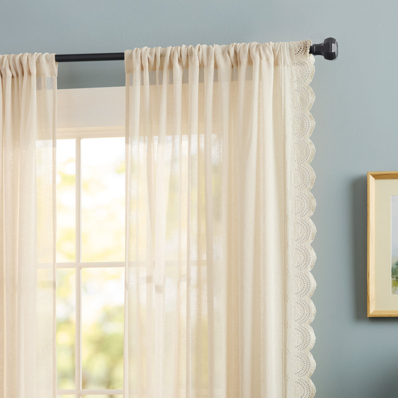 Ensemble de tringle à rideaux d'intérieur et fleuron DRAPER James Savannah, noir mat, tringle réglable 35 "à 66", 35-66