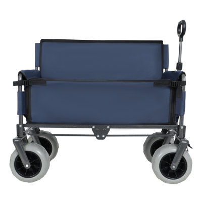 Chariot pliant robuste avec banquette - Chariot de plage tout-terrain d'une capacité de 500 lb avec des roues de 9 po de largeur