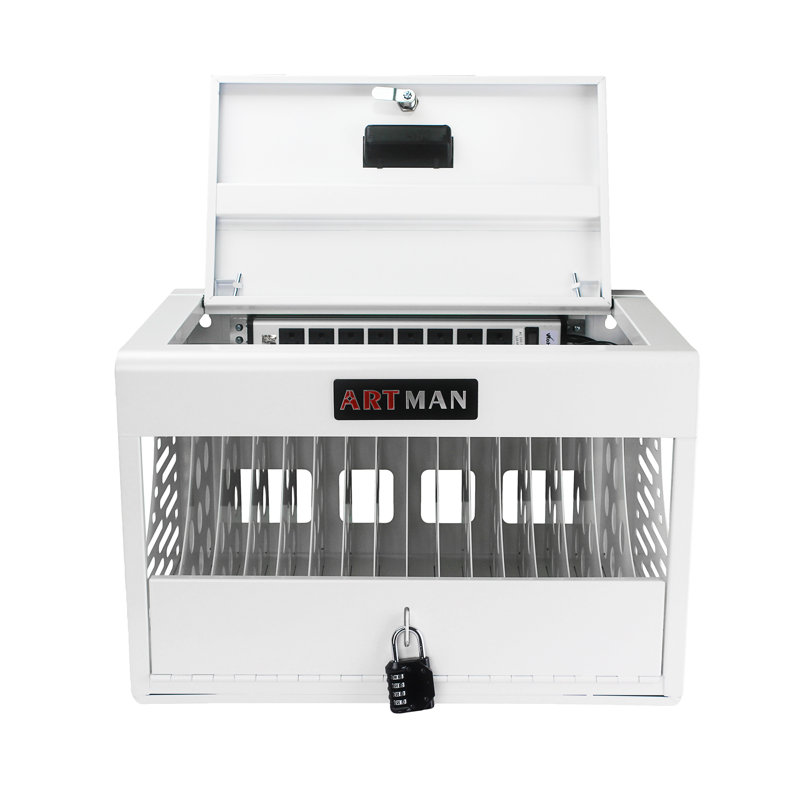 16 Bay Charging Cabinet For Laptop, Blanc