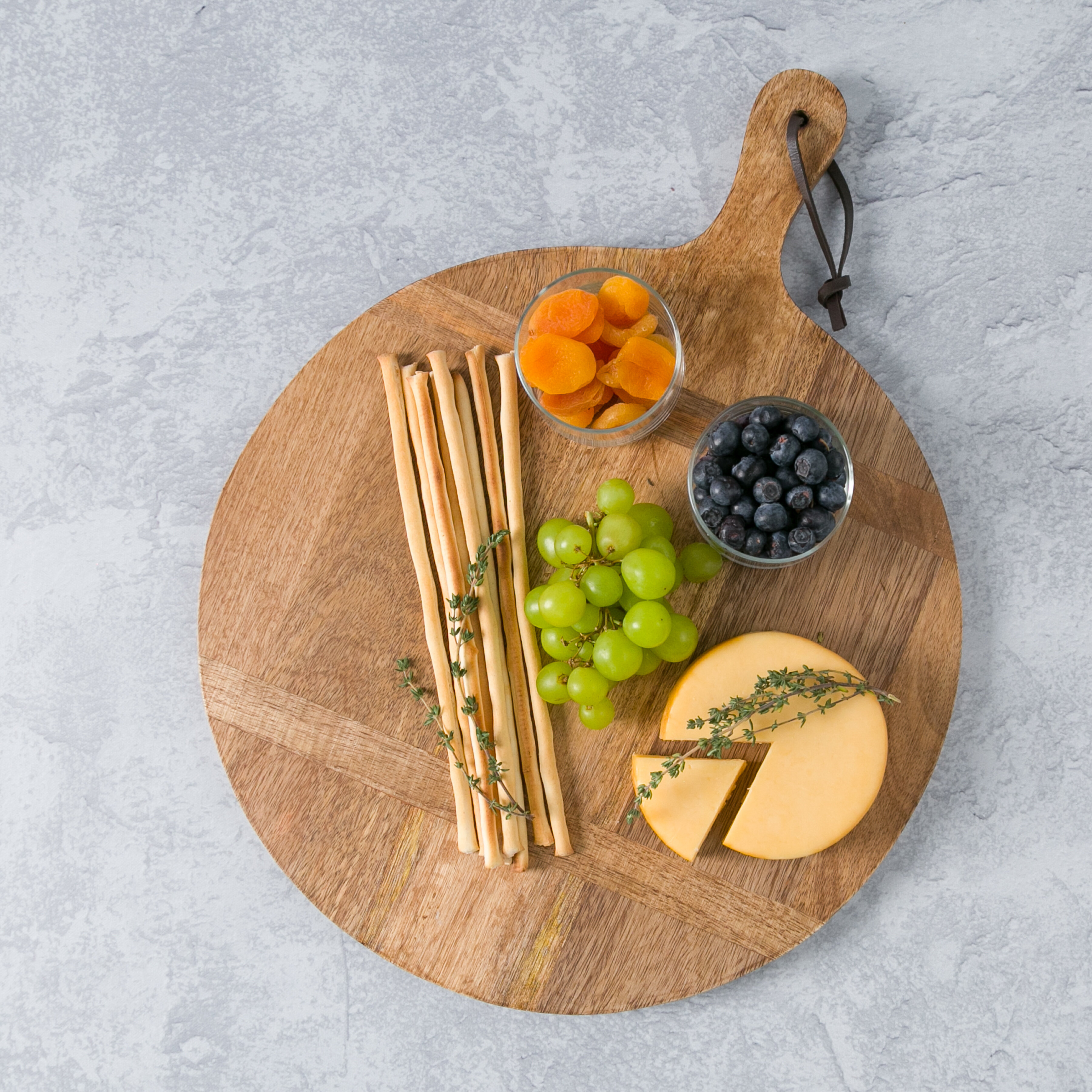 36 Acacia Wooden Cheese Serving Board with Handles - Extra Long