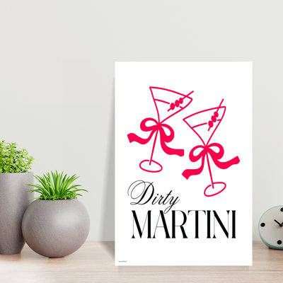 Dirty Martini With Bows Contemporary Elegant Vintage Wall Art
