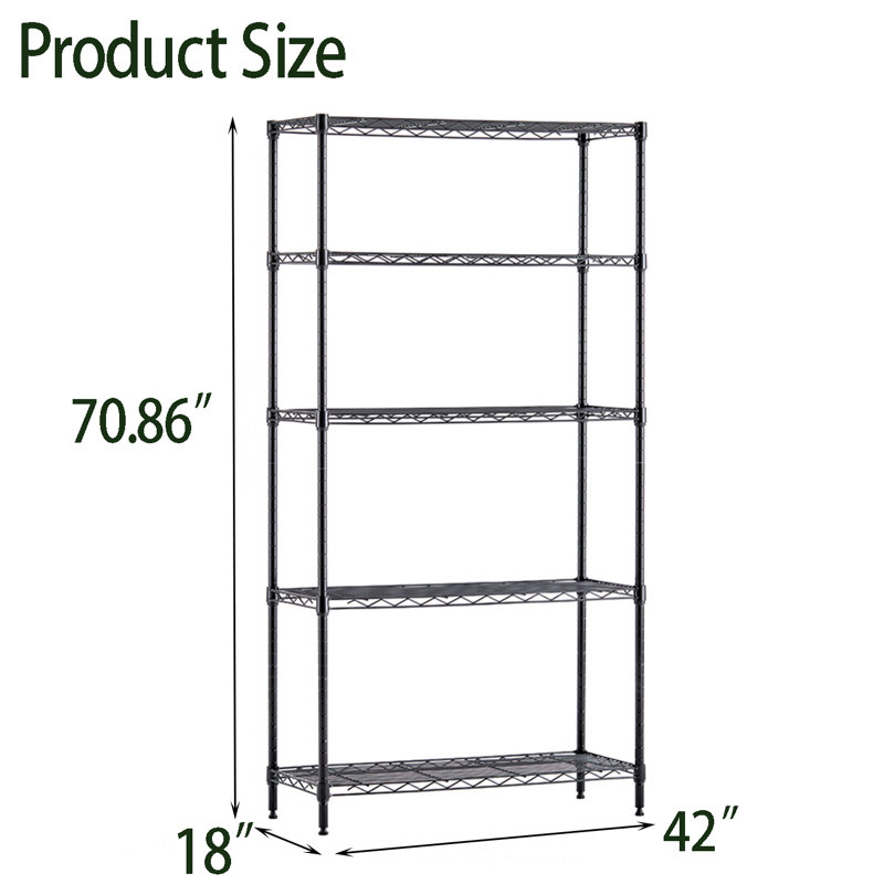 Support de rangement Boudot, Noir, H 70,86 po x l 42 po x P 18 po