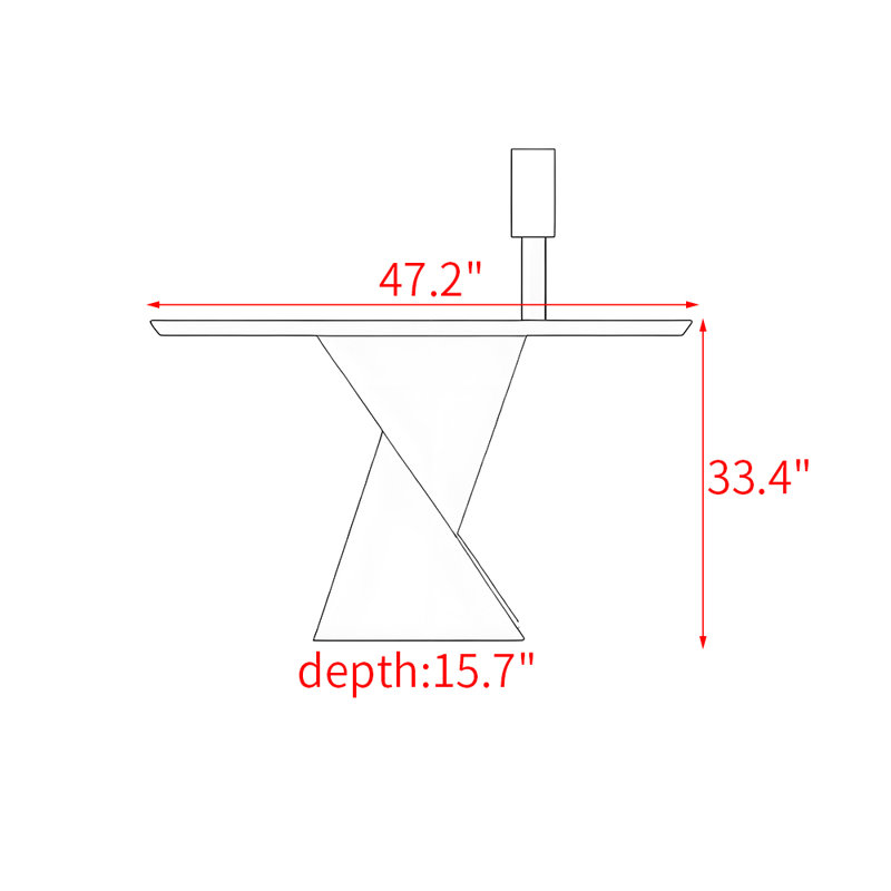 Table de véranda en bois de style français., H 33,4 po x l 47,2 po x P 15,7 po, Noir