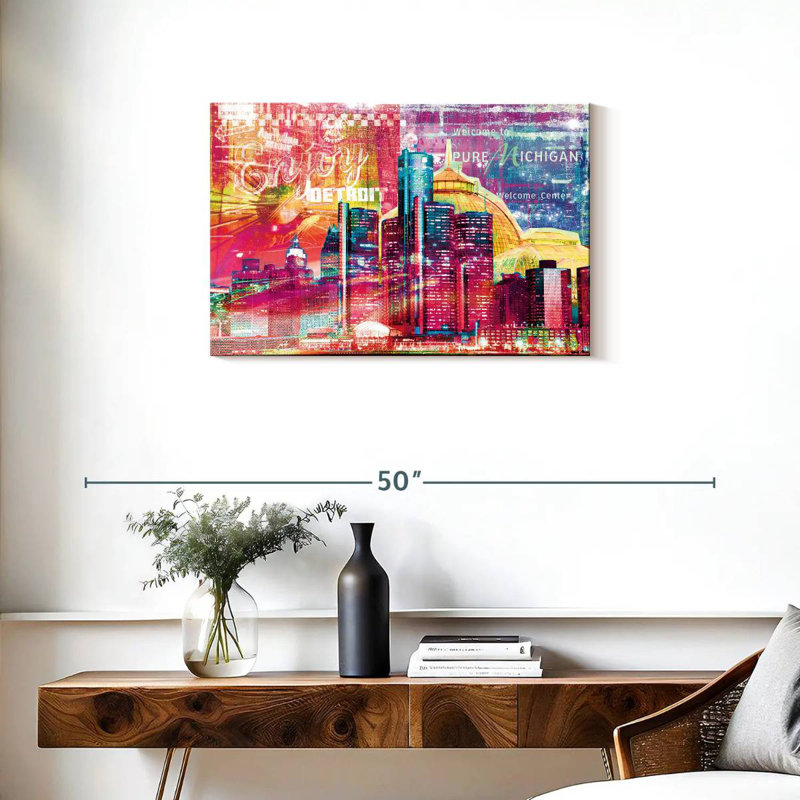 Nicci Detroit Cityscape Grunge, H 20 po x l 30 po