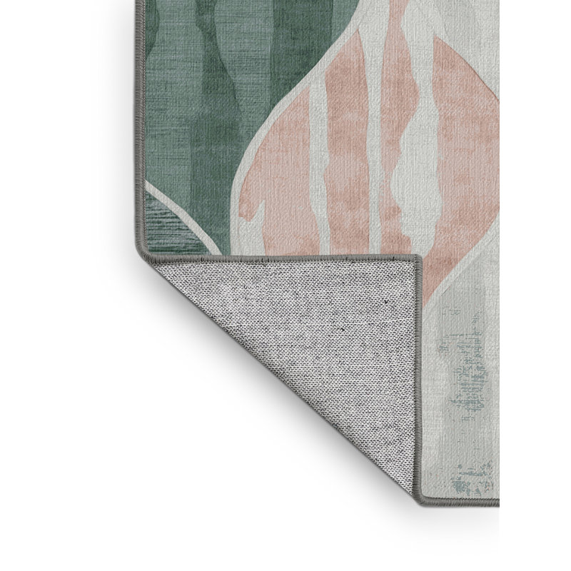 Tapis gris aquarelle lavable à la machine, Rectangulaire 8 pi x 10 pi