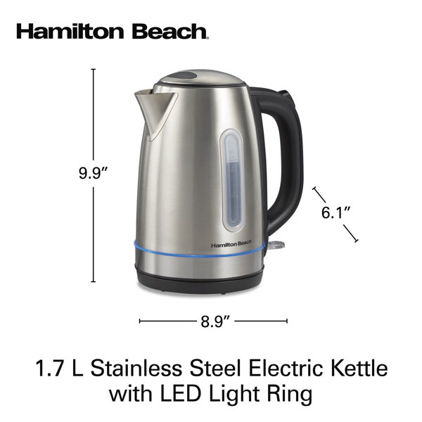 Hamilton Beach Stainless Steel 1.7-Liter Electric Kettle & Power