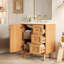 Meuble-lavabo de 30 pouces avec lavabo en céramique, tiroirs et armoire avec portes