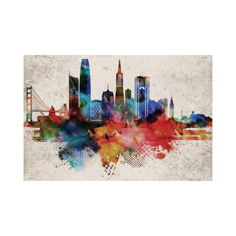 San Francisco Abstract - Print on Canvas, Wrapped Canvas, 45.72cm H x 66.04cm W x 3.81cm D