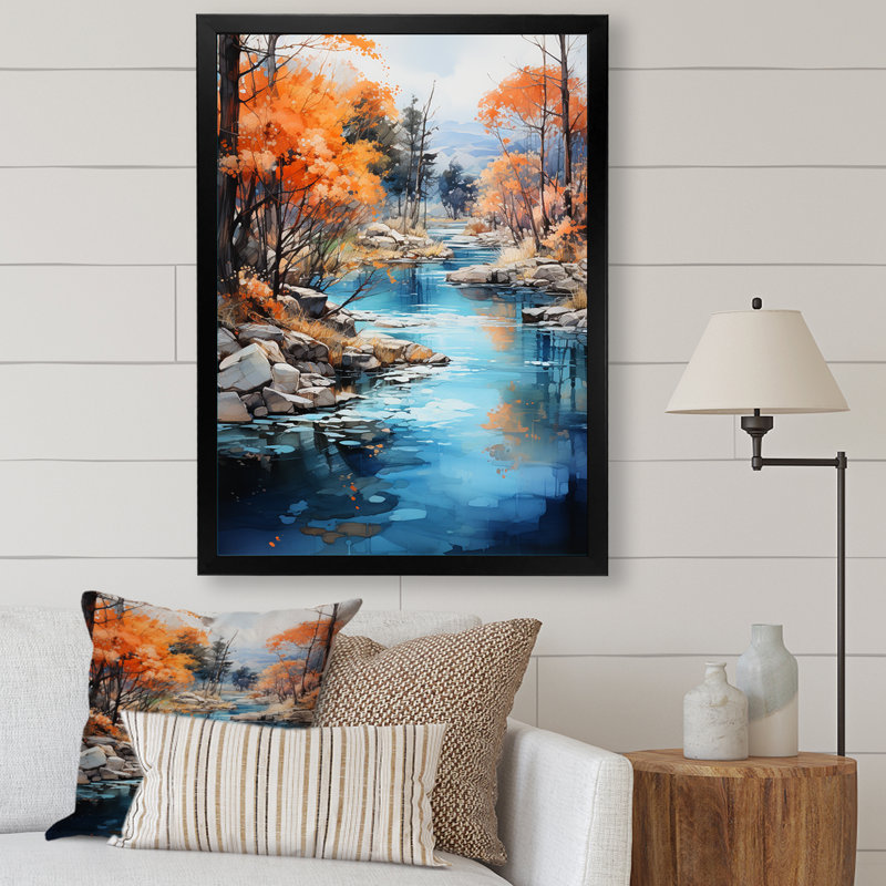 Tranquil Lakes Rivers Urban Symphony II, reproduction d'art sur toile, Cadre simple noir, H 20 po x l 12 po x P 1 po
