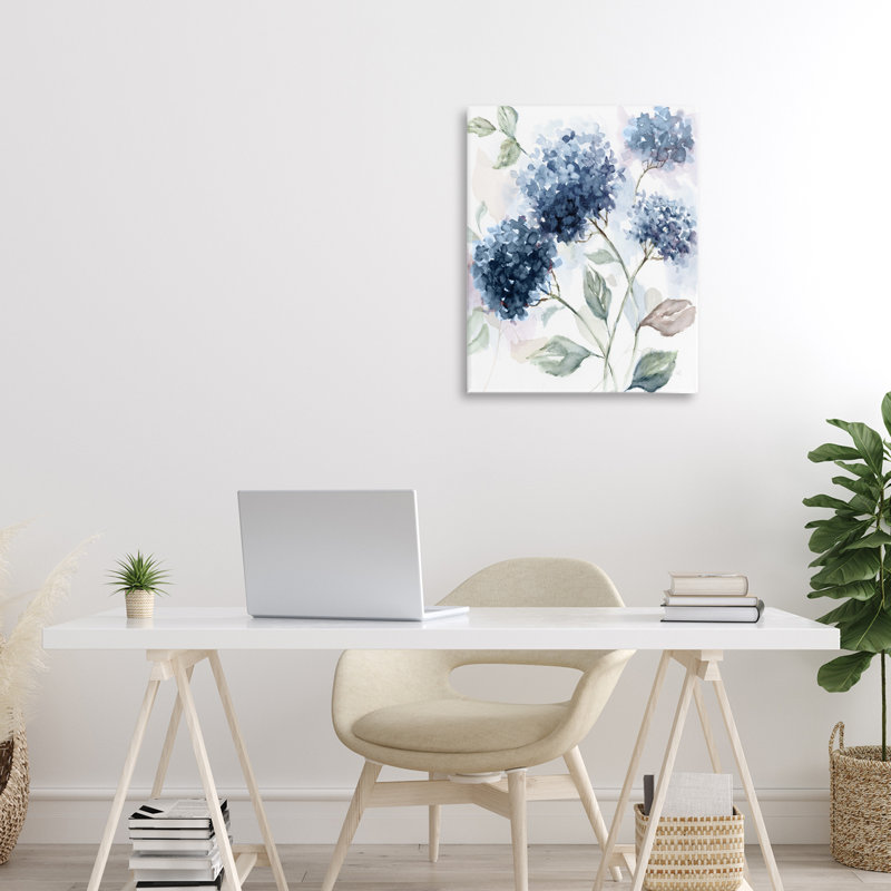 Toile douce hydrangée brise, design par Nan, H 20 po x l 16 po