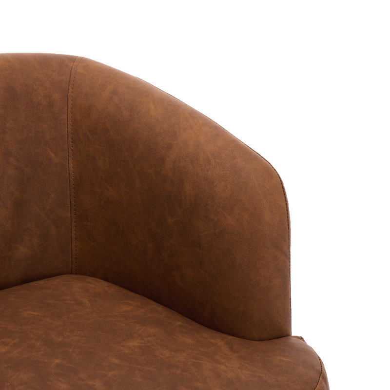 Faux Leather Swivel Dining Chair, Brown