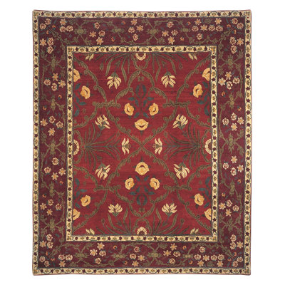 Shahjahan Wool Oriental Area Rug in Green/Red