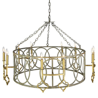 French 10 - Light Candle Style Drum Chandelier