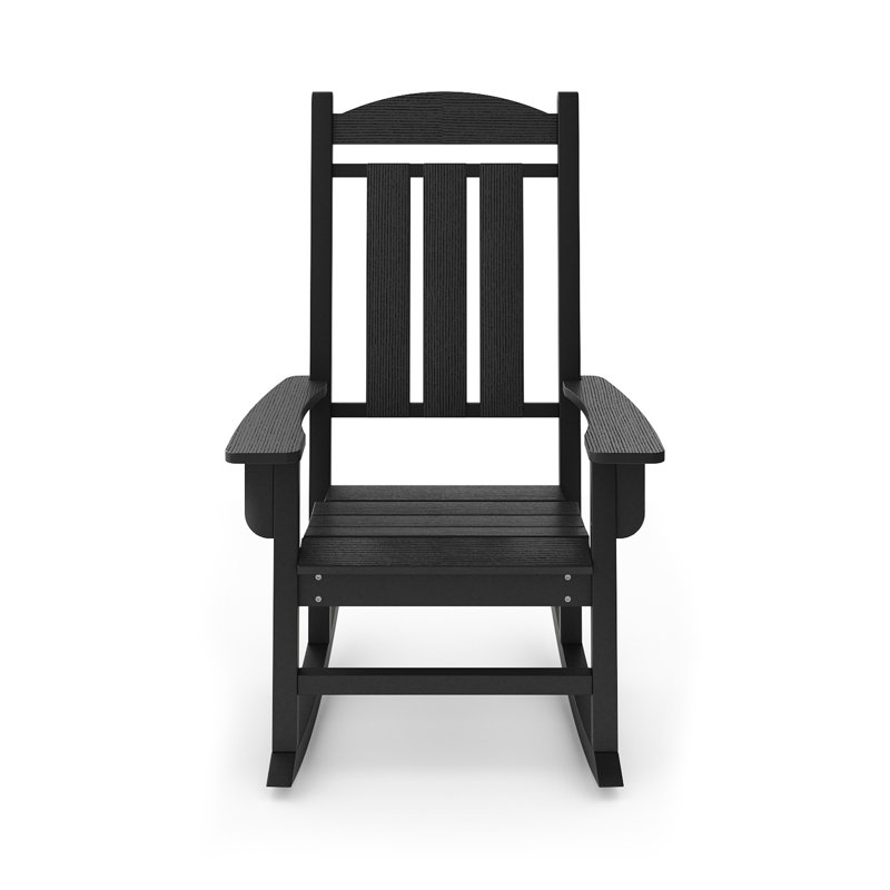 Chaise berçante Lumber Porch en noir - rendant les jardins plus agréables