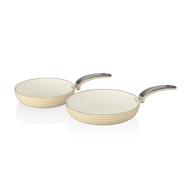 Retro Ceramic Non-Stick Frying Pan, Cream