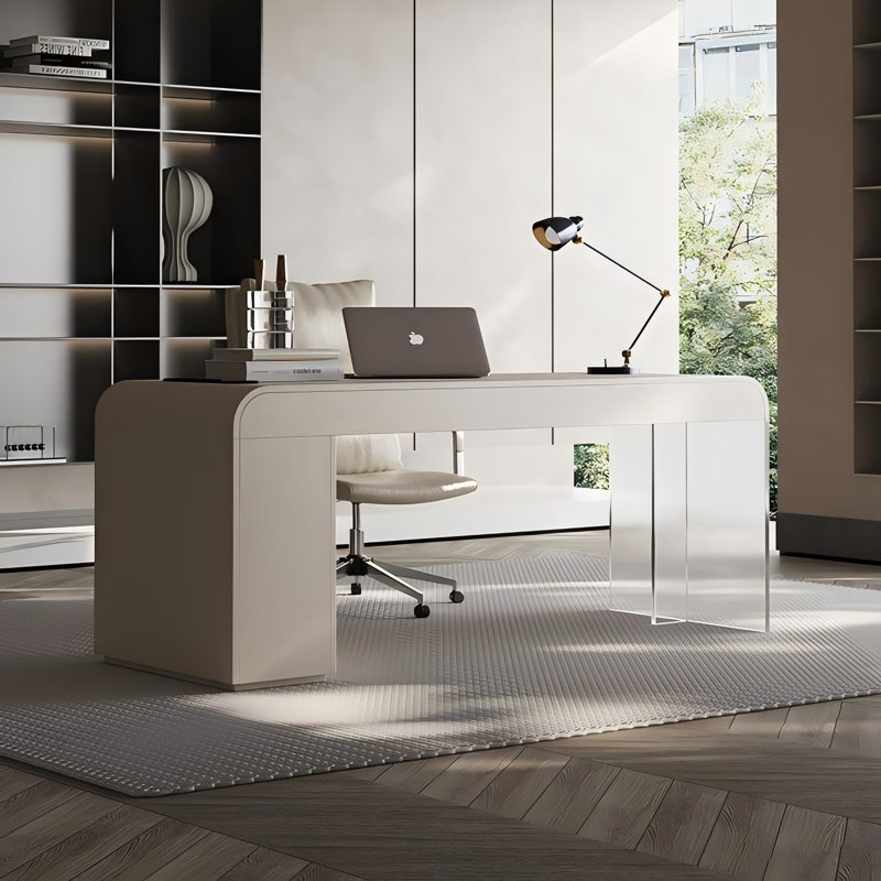 Bureau d'écriture rectangulaire beige 55,12 ", H 29,53 po x l 55,12 po x P 25,59 po