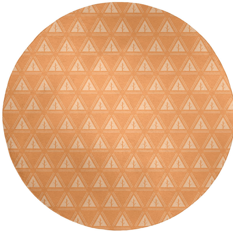 Chenille Geometric Indoor Rug, Round 5'