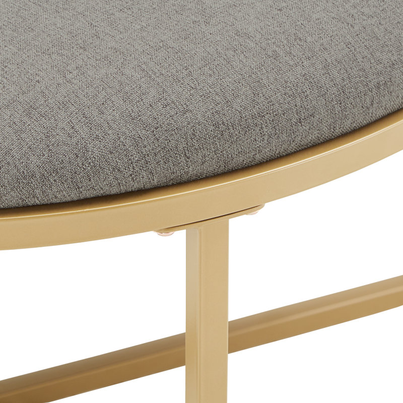 Table basse ronde à finition dorée Lilas avec tabourets gigognes