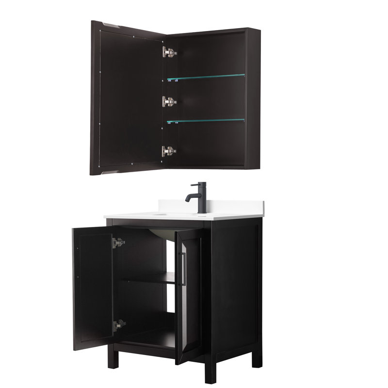 Daria 30'' W Vanity, Dark Espresso, Matte Black