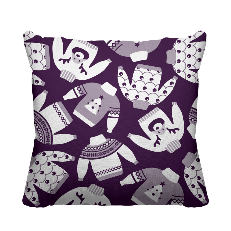Coussin décoratif intérieur / extérieur Christmas, L 17 po x H 17 po, Mauve