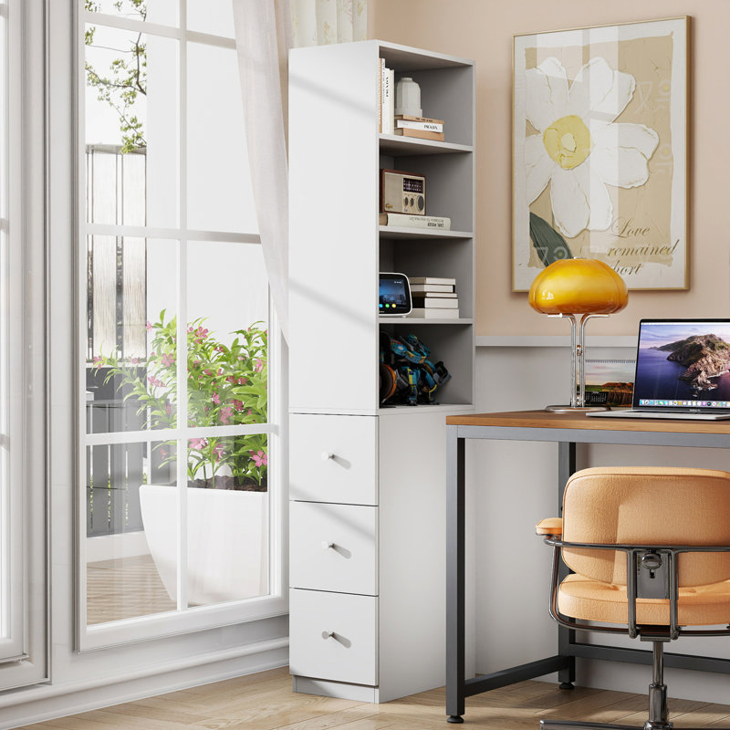 Bibliothèque moderne en bois pour le bureau à domicile, Blanc