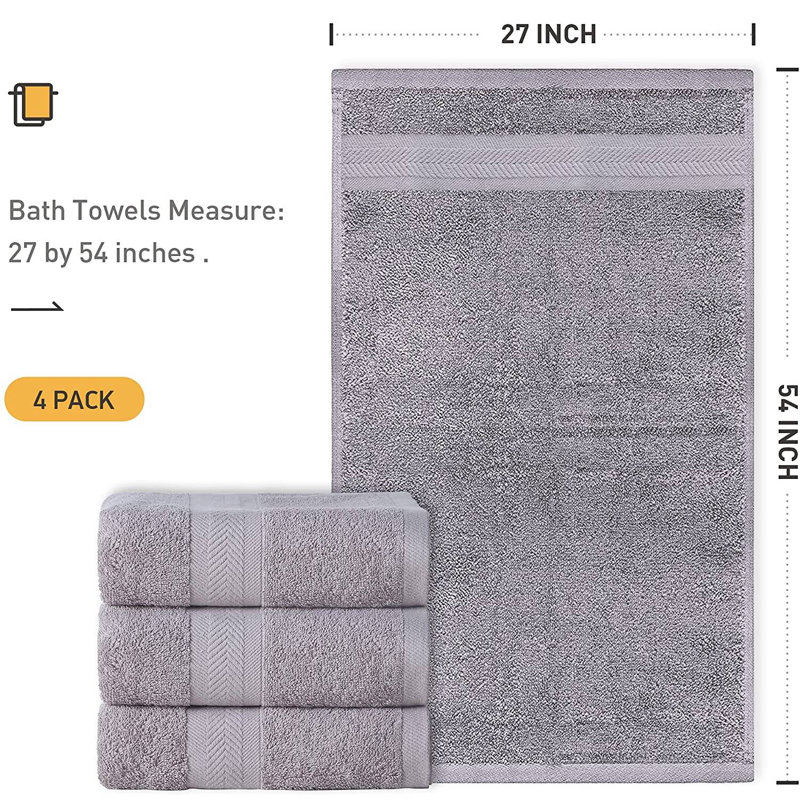 Ensemble de serviettes 4 pièces, gris