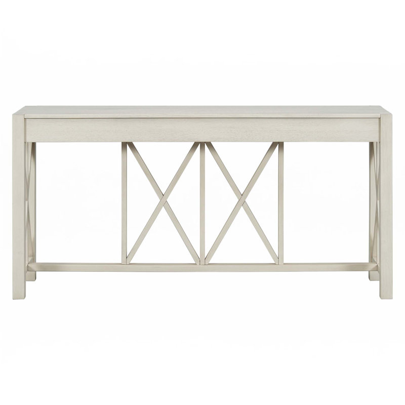 Console 60 po avec 4 tiroirs spacieux, Beige