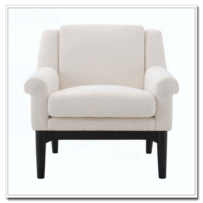 Chaise d'appoint moderne avec accoudoirs évasés, Beige
