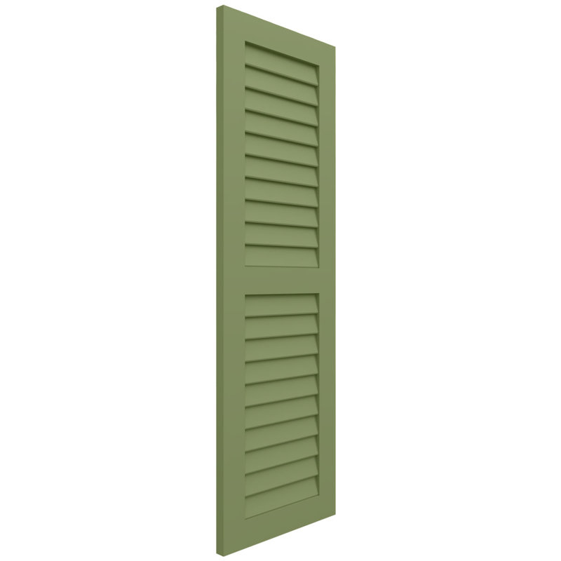 Deux volets à persiennes égales EnduraCore Composite, 18"W, Vert mousse, 70"H