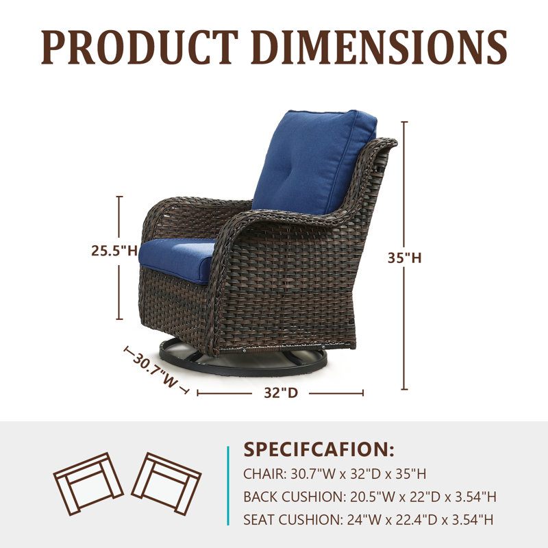 Fauteuil d'appoint avec coussins Schutt, Brun, Bleu