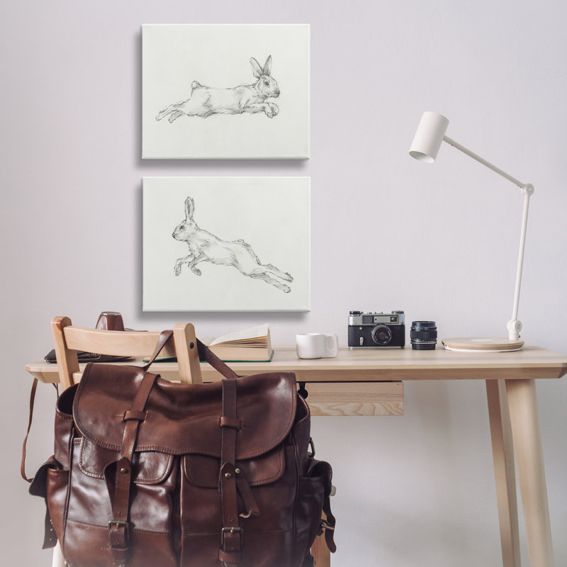 Crayon croquis, ensemble de 2 reproductions d'art sur toile par Ethan Harper, H 16 po x l 20 po