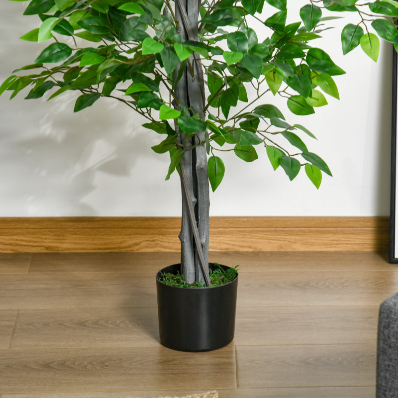 Ficus artificiel de 1,37 m (4,5 pi) avec des feuilles réalistes pour l'intérieur
