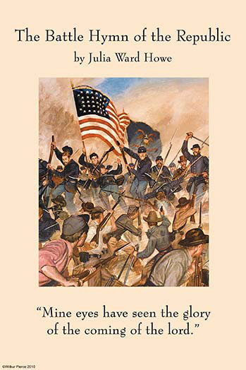 « battle hymne of the republic » par julia ward howe-impression publicitaire, H 36 po x l 24 po